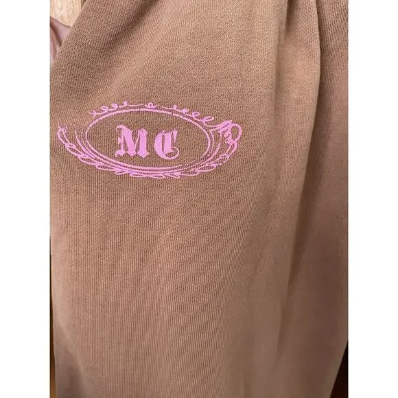 Mea Culpa Dead Moth Exclusive Brown Graphic Sweatpants Joggers Sz XS Streetwear